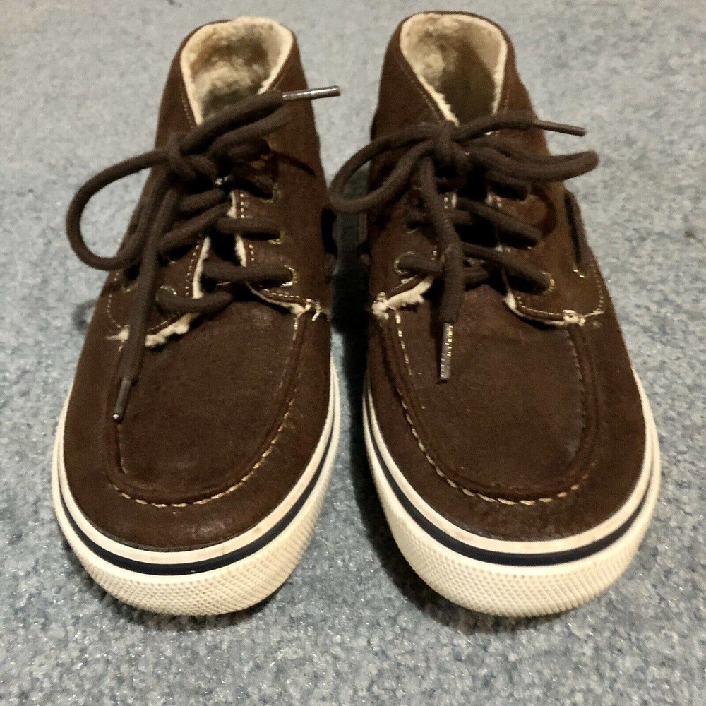 Sperry Top Sider Shoes 7 M High Top Faux Shearling Brown Lace Up Men’s - Picture 8 of 12